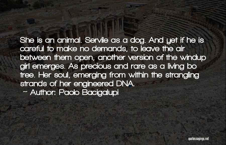 Paolo Bacigalupi Quotes: She Is An Animal. Servile As A Dog. And Yet If He Is Careful To Make No Demands, To Leave