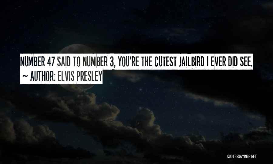 Elvis Presley Quotes: Number 47 Said To Number 3, You're The Cutest Jailbird I Ever Did See.