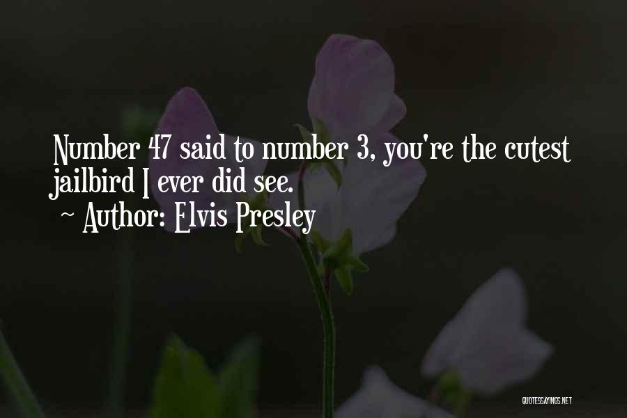 Elvis Presley Quotes: Number 47 Said To Number 3, You're The Cutest Jailbird I Ever Did See.