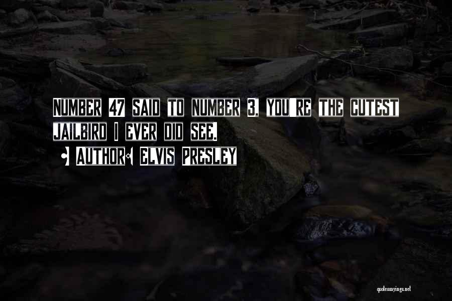 Elvis Presley Quotes: Number 47 Said To Number 3, You're The Cutest Jailbird I Ever Did See.