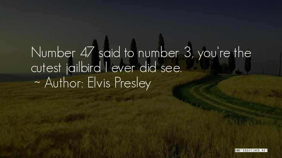 Elvis Presley Quotes: Number 47 Said To Number 3, You're The Cutest Jailbird I Ever Did See.