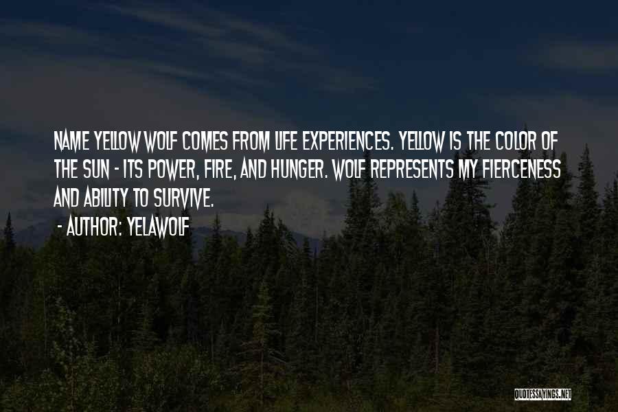 Yelawolf Quotes: Name Yellow Wolf Comes From Life Experiences. Yellow Is The Color Of The Sun - Its Power, Fire, And Hunger.