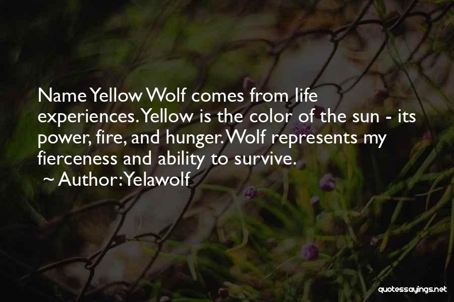 Yelawolf Quotes: Name Yellow Wolf Comes From Life Experiences. Yellow Is The Color Of The Sun - Its Power, Fire, And Hunger.