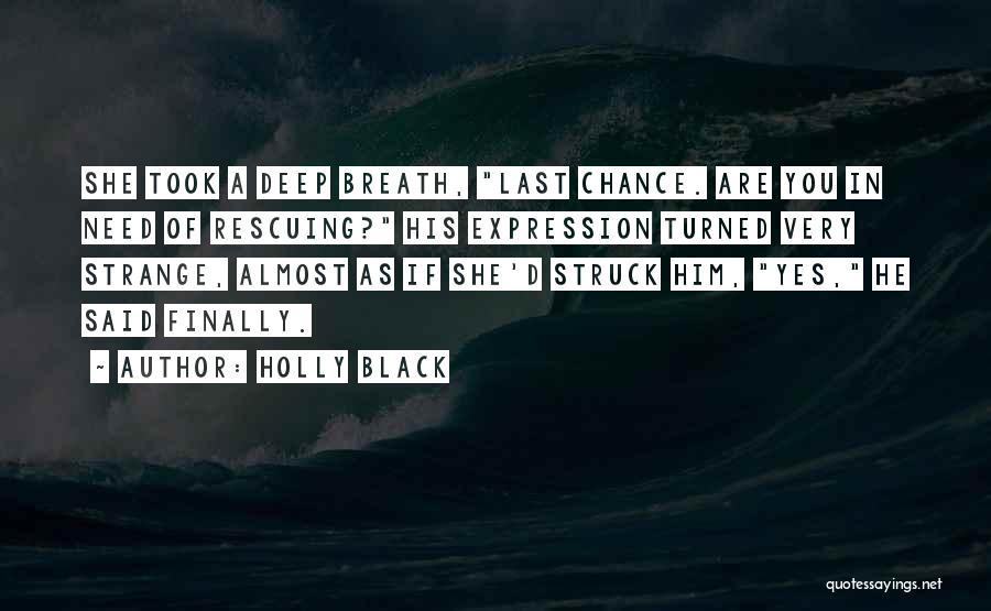 Holly Black Quotes: She Took A Deep Breath, Last Chance. Are You In Need Of Rescuing? His Expression Turned Very Strange, Almost As