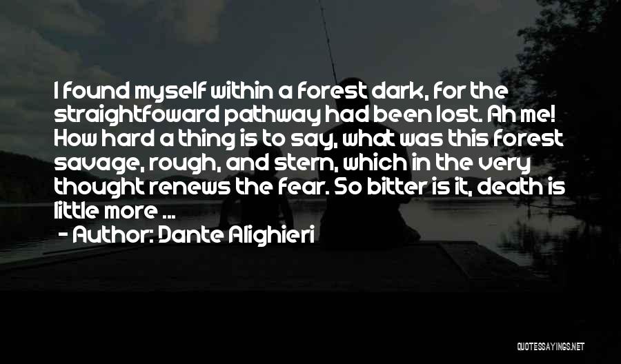 Dante Alighieri Quotes: I Found Myself Within A Forest Dark, For The Straightfoward Pathway Had Been Lost. Ah Me! How Hard A Thing