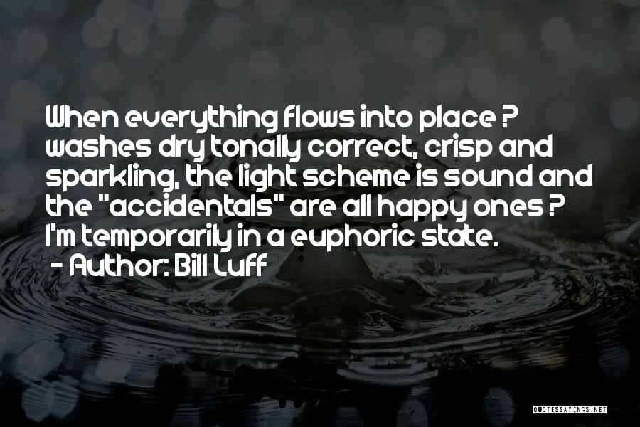 Bill Luff Quotes: When Everything Flows Into Place ? Washes Dry Tonally Correct, Crisp And Sparkling, The Light Scheme Is Sound And The