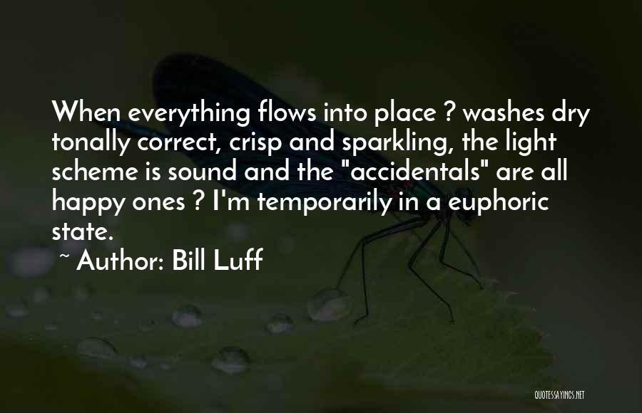 Bill Luff Quotes: When Everything Flows Into Place ? Washes Dry Tonally Correct, Crisp And Sparkling, The Light Scheme Is Sound And The