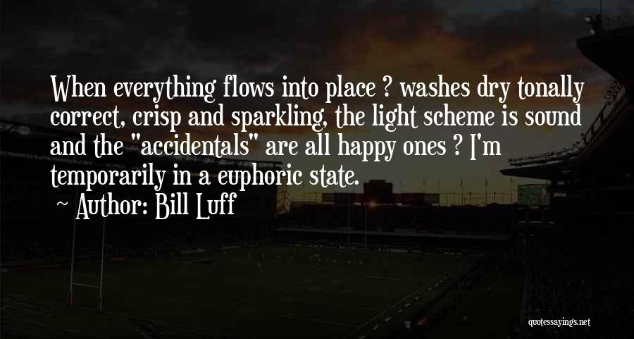 Bill Luff Quotes: When Everything Flows Into Place ? Washes Dry Tonally Correct, Crisp And Sparkling, The Light Scheme Is Sound And The