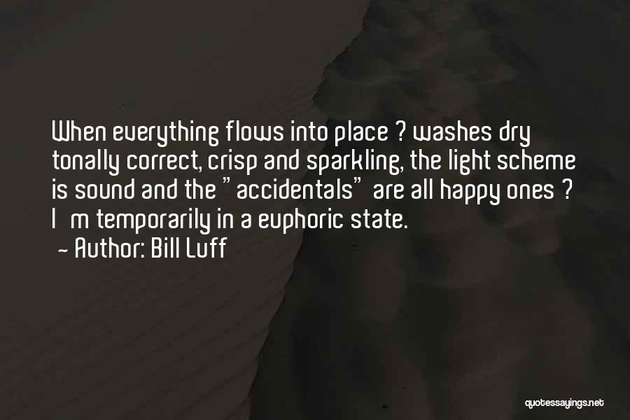 Bill Luff Quotes: When Everything Flows Into Place ? Washes Dry Tonally Correct, Crisp And Sparkling, The Light Scheme Is Sound And The