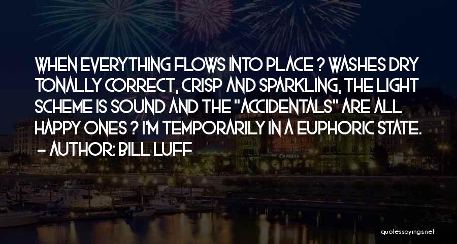 Bill Luff Quotes: When Everything Flows Into Place ? Washes Dry Tonally Correct, Crisp And Sparkling, The Light Scheme Is Sound And The