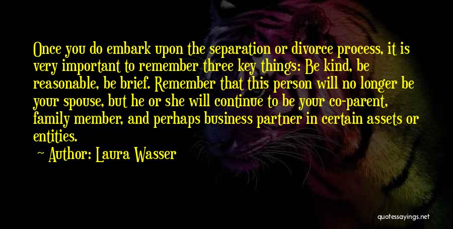 Laura Wasser Quotes: Once You Do Embark Upon The Separation Or Divorce Process, It Is Very Important To Remember Three Key Things: Be