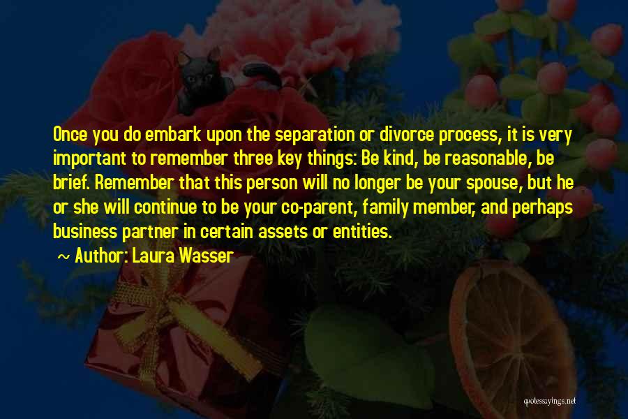 Laura Wasser Quotes: Once You Do Embark Upon The Separation Or Divorce Process, It Is Very Important To Remember Three Key Things: Be