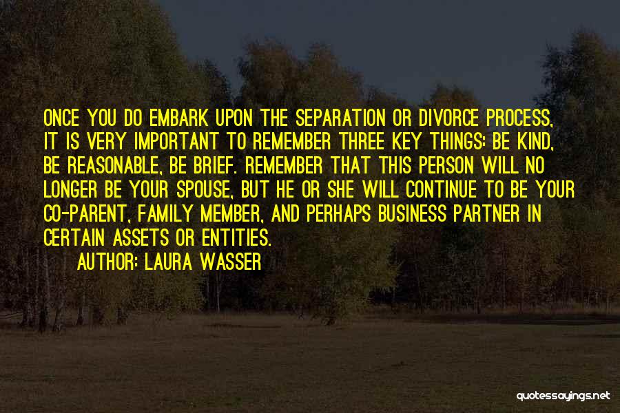 Laura Wasser Quotes: Once You Do Embark Upon The Separation Or Divorce Process, It Is Very Important To Remember Three Key Things: Be