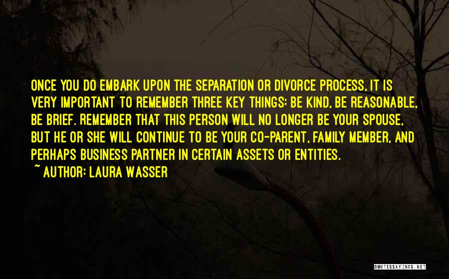 Laura Wasser Quotes: Once You Do Embark Upon The Separation Or Divorce Process, It Is Very Important To Remember Three Key Things: Be