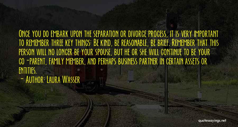Laura Wasser Quotes: Once You Do Embark Upon The Separation Or Divorce Process, It Is Very Important To Remember Three Key Things: Be