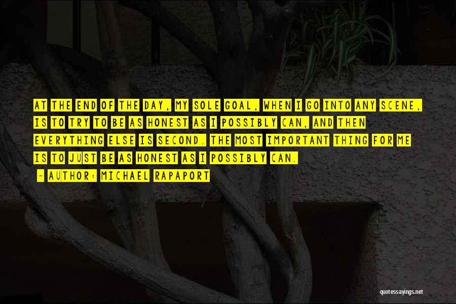Michael Rapaport Quotes: At The End Of The Day, My Sole Goal, When I Go Into Any Scene, Is To Try To Be