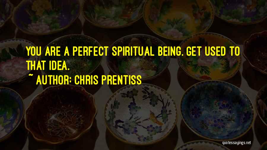 Chris Prentiss Quotes: You Are A Perfect Spiritual Being. Get Used To That Idea.