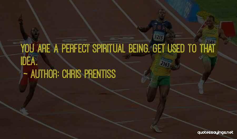 Chris Prentiss Quotes: You Are A Perfect Spiritual Being. Get Used To That Idea.
