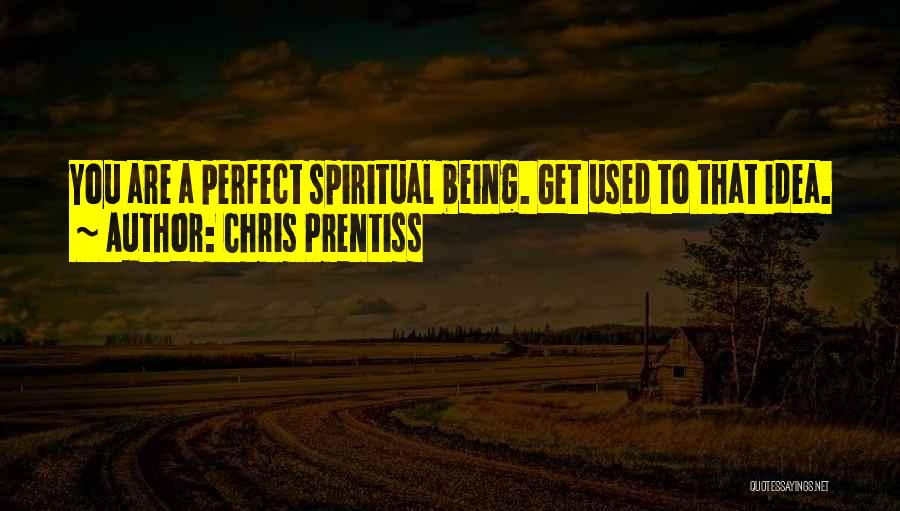 Chris Prentiss Quotes: You Are A Perfect Spiritual Being. Get Used To That Idea.