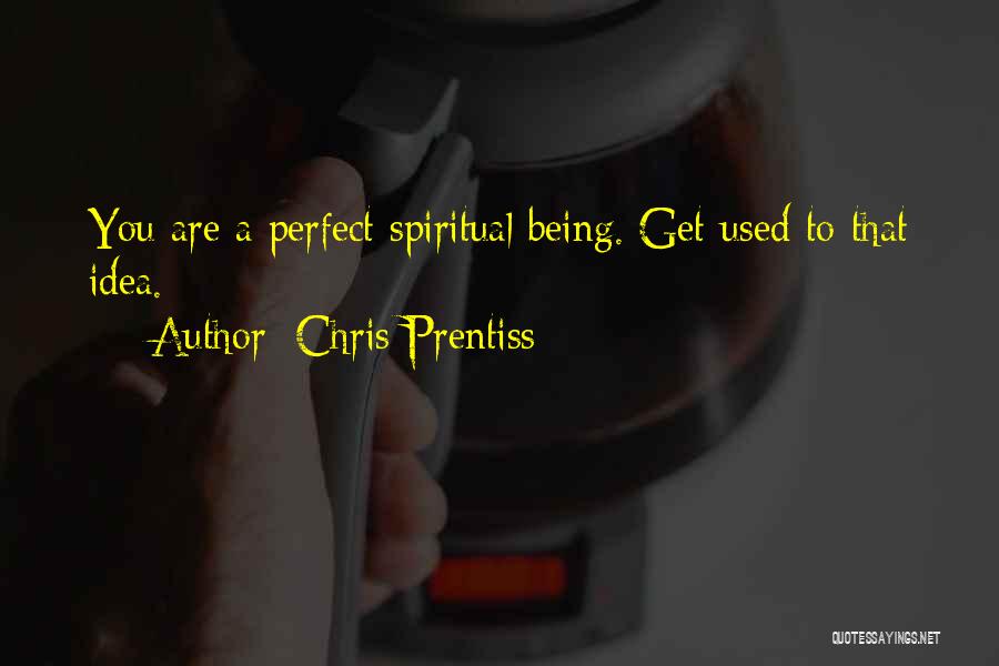 Chris Prentiss Quotes: You Are A Perfect Spiritual Being. Get Used To That Idea.