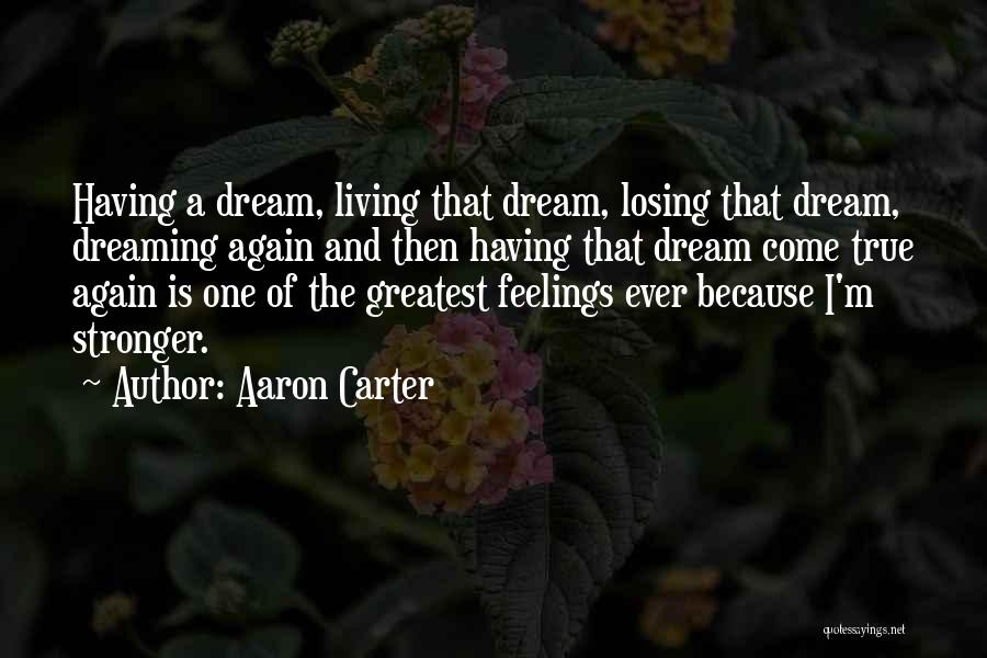 Aaron Carter Quotes: Having A Dream, Living That Dream, Losing That Dream, Dreaming Again And Then Having That Dream Come True Again Is