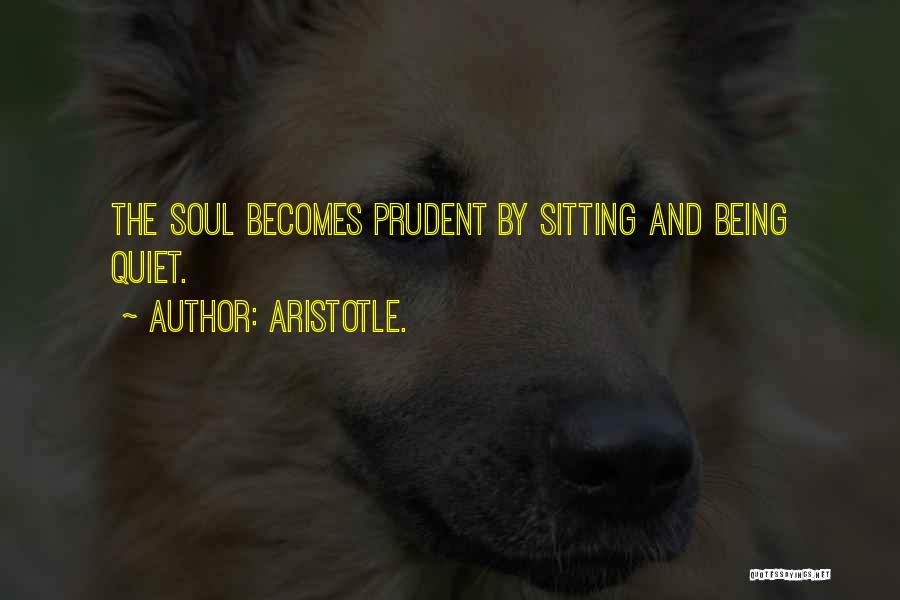 Aristotle. Quotes: The Soul Becomes Prudent By Sitting And Being Quiet.