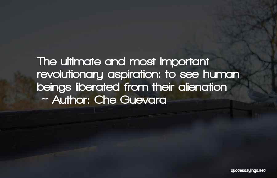 Che Guevara Quotes: The Ultimate And Most Important Revolutionary Aspiration: To See Human Beings Liberated From Their Alienation