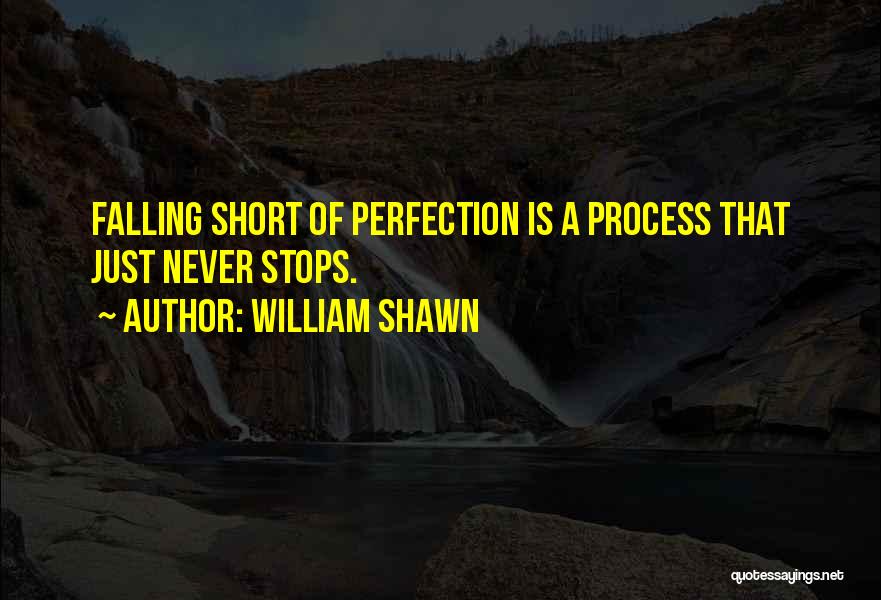 William Shawn Quotes: Falling Short Of Perfection Is A Process That Just Never Stops.
