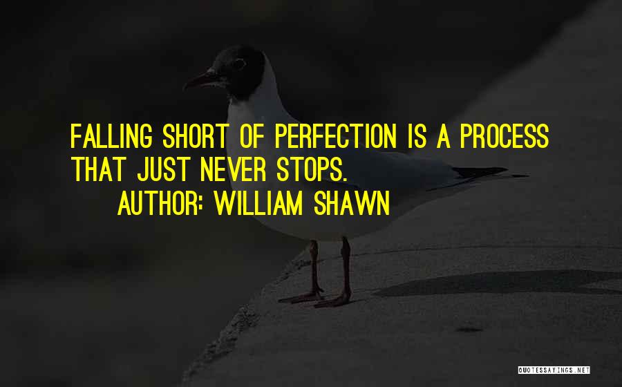 William Shawn Quotes: Falling Short Of Perfection Is A Process That Just Never Stops.