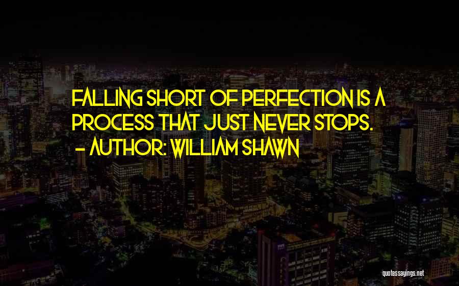 William Shawn Quotes: Falling Short Of Perfection Is A Process That Just Never Stops.