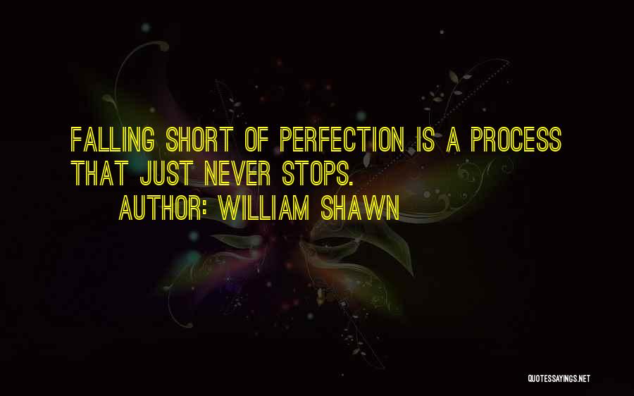 William Shawn Quotes: Falling Short Of Perfection Is A Process That Just Never Stops.