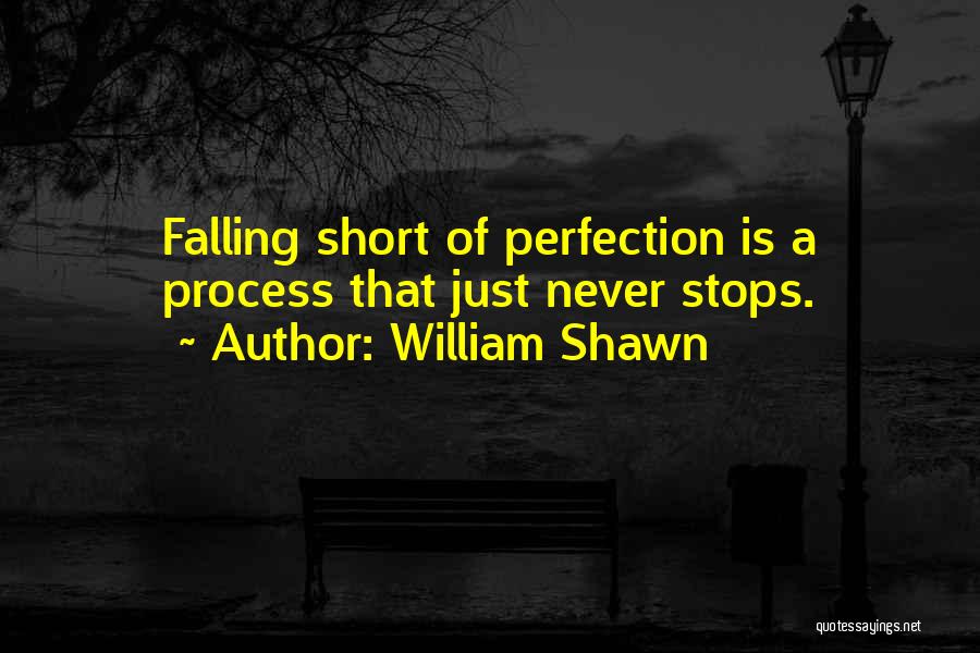 William Shawn Quotes: Falling Short Of Perfection Is A Process That Just Never Stops.