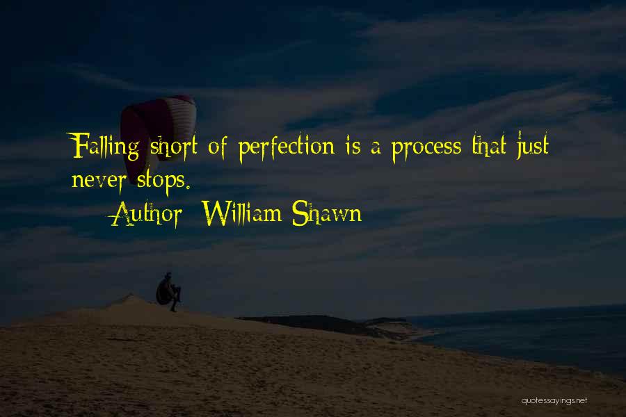 William Shawn Quotes: Falling Short Of Perfection Is A Process That Just Never Stops.
