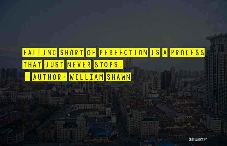 William Shawn Quotes: Falling Short Of Perfection Is A Process That Just Never Stops.