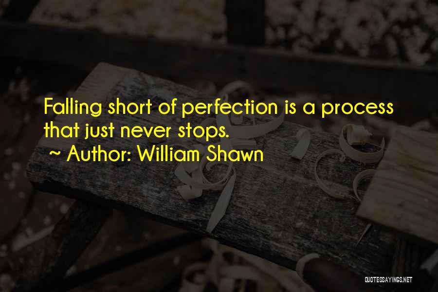 William Shawn Quotes: Falling Short Of Perfection Is A Process That Just Never Stops.