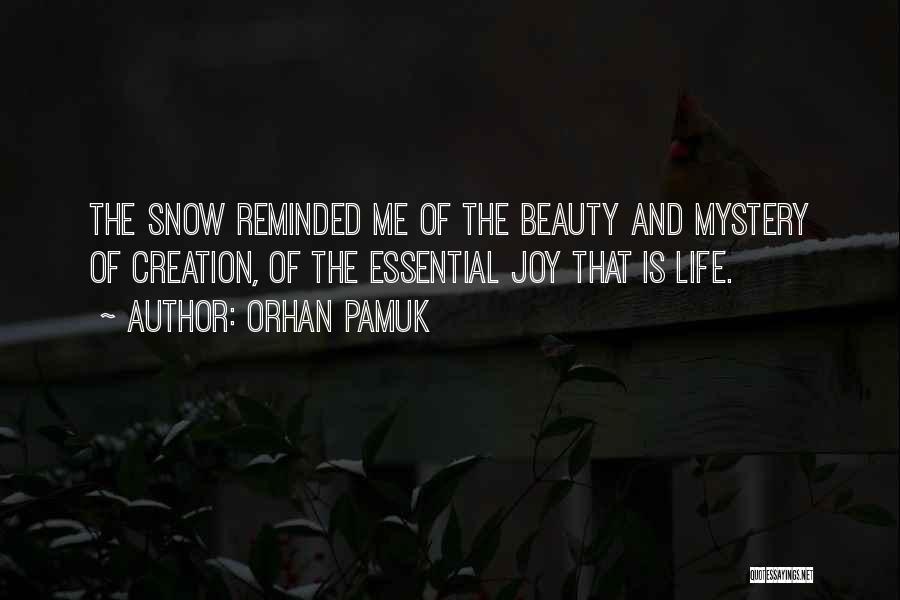 Orhan Pamuk Quotes: The Snow Reminded Me Of The Beauty And Mystery Of Creation, Of The Essential Joy That Is Life.