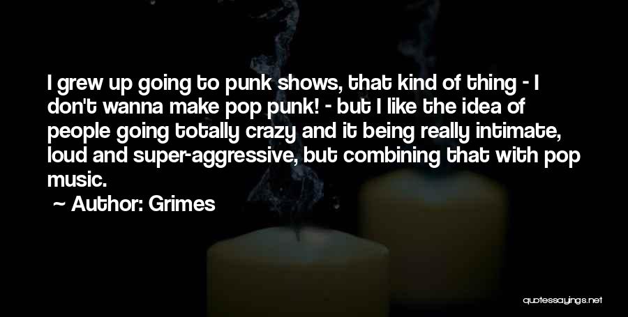 Grimes Quotes: I Grew Up Going To Punk Shows, That Kind Of Thing - I Don't Wanna Make Pop Punk! - But