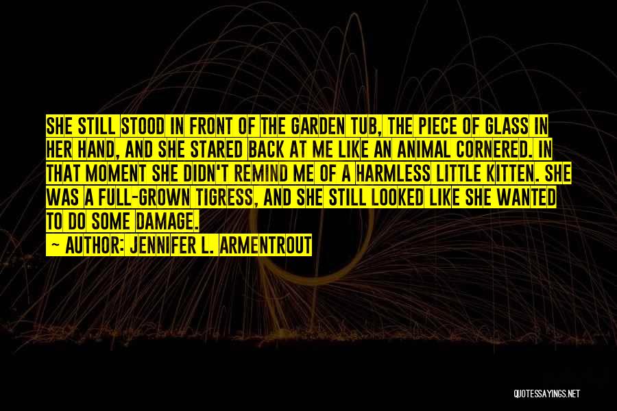 Jennifer L. Armentrout Quotes: She Still Stood In Front Of The Garden Tub, The Piece Of Glass In Her Hand, And She Stared Back