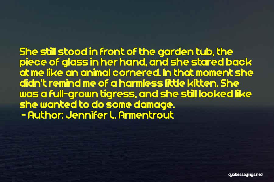 Jennifer L. Armentrout Quotes: She Still Stood In Front Of The Garden Tub, The Piece Of Glass In Her Hand, And She Stared Back