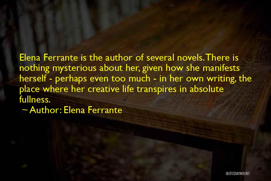Elena Ferrante Quotes: Elena Ferrante Is The Author Of Several Novels. There Is Nothing Mysterious About Her, Given How She Manifests Herself -