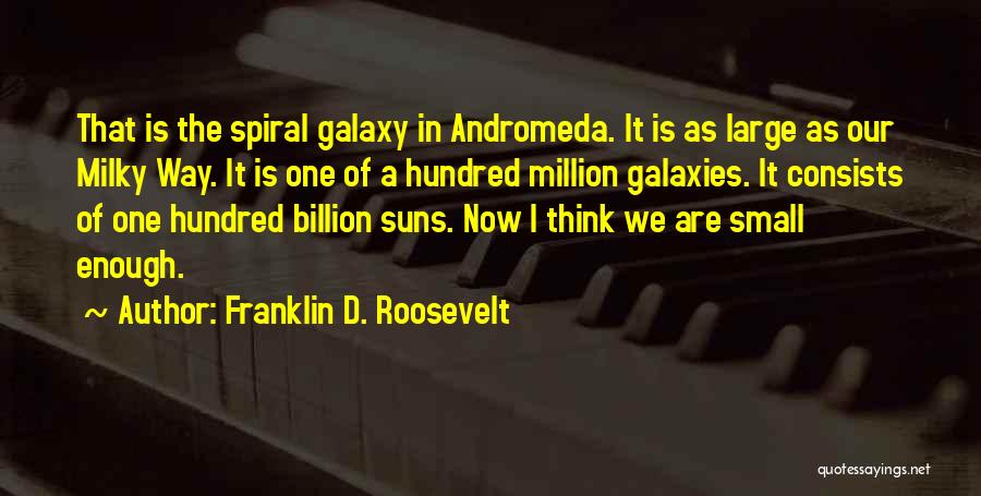 Franklin D. Roosevelt Quotes: That Is The Spiral Galaxy In Andromeda. It Is As Large As Our Milky Way. It Is One Of A