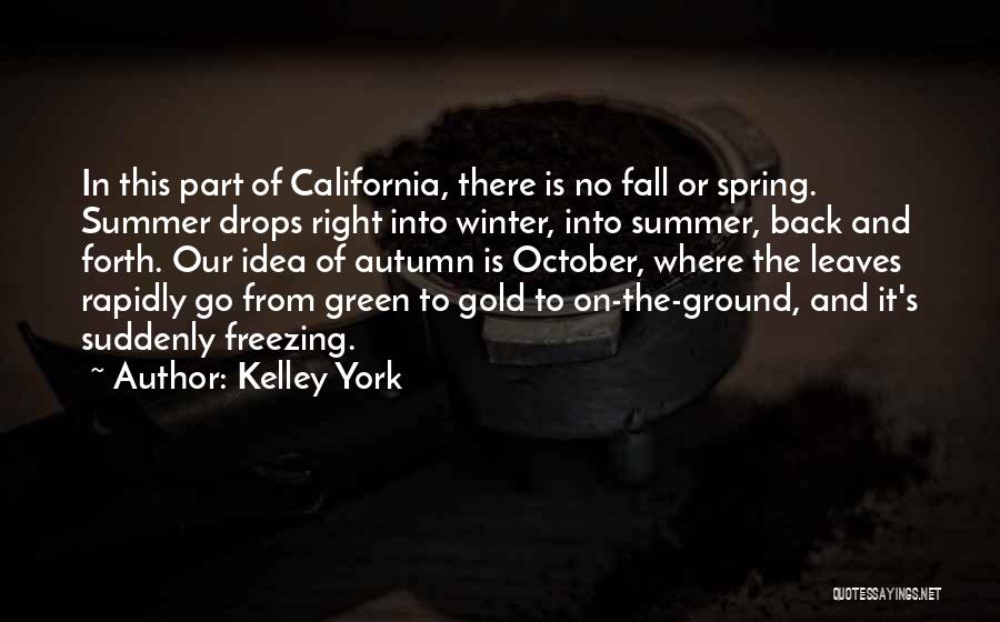 Kelley York Quotes: In This Part Of California, There Is No Fall Or Spring. Summer Drops Right Into Winter, Into Summer, Back And