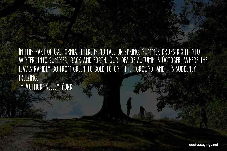 Kelley York Quotes: In This Part Of California, There Is No Fall Or Spring. Summer Drops Right Into Winter, Into Summer, Back And