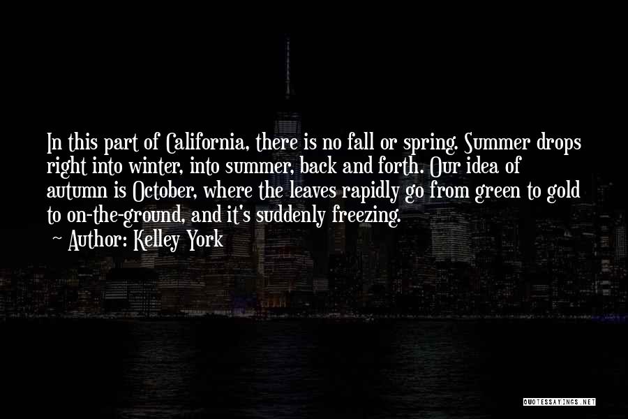 Kelley York Quotes: In This Part Of California, There Is No Fall Or Spring. Summer Drops Right Into Winter, Into Summer, Back And