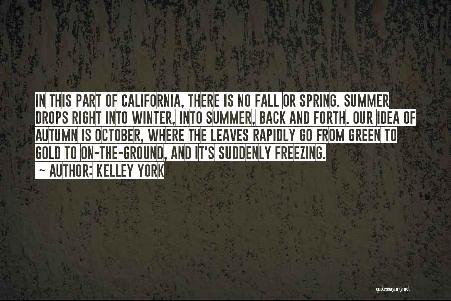 Kelley York Quotes: In This Part Of California, There Is No Fall Or Spring. Summer Drops Right Into Winter, Into Summer, Back And