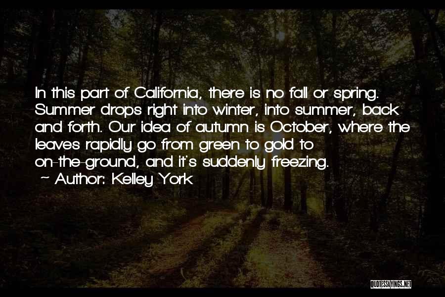 Kelley York Quotes: In This Part Of California, There Is No Fall Or Spring. Summer Drops Right Into Winter, Into Summer, Back And