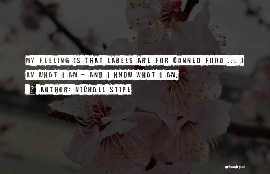 Michael Stipe Quotes: My Feeling Is That Labels Are For Canned Food ... I Am What I Am - And I Know What
