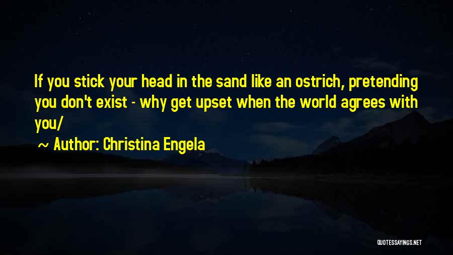 Christina Engela Quotes: If You Stick Your Head In The Sand Like An Ostrich, Pretending You Don't Exist - Why Get Upset When