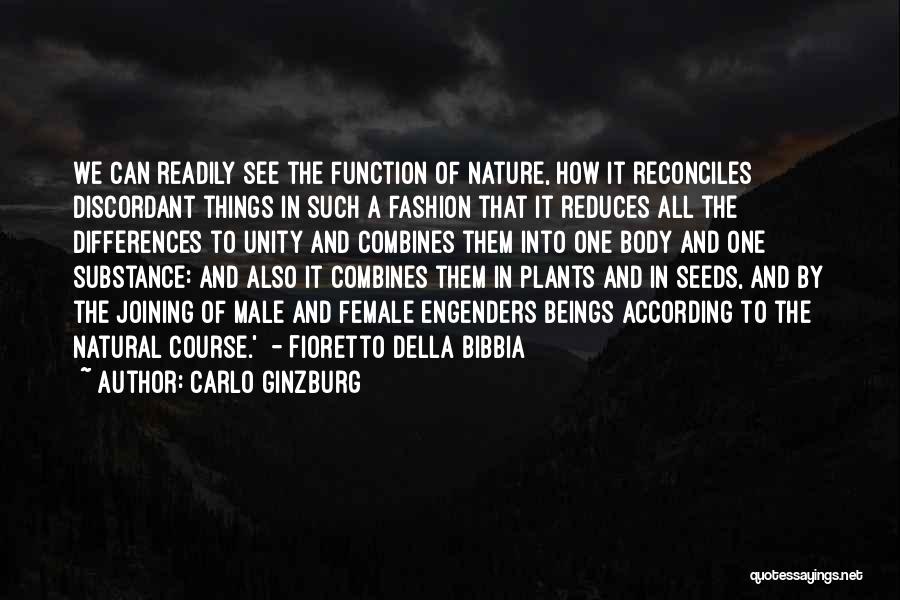 Carlo Ginzburg Quotes: We Can Readily See The Function Of Nature, How It Reconciles Discordant Things In Such A Fashion That It Reduces