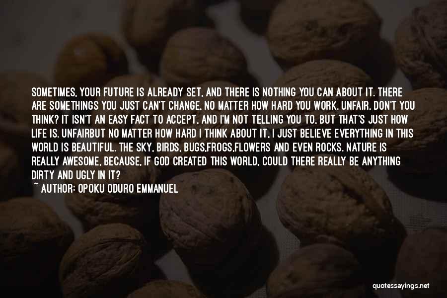 Opoku Oduro Emmanuel Quotes: Sometimes, Your Future Is Already Set, And There Is Nothing You Can About It. There Are Somethings You Just Can't